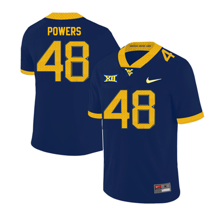 NCAA Men's Mike Powers West Virginia Mountaineers Navy #48 Nike Stitched Football College Authentic Jersey WE23J26RC